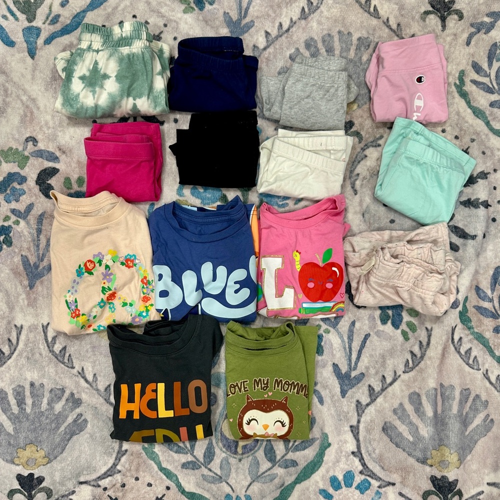 Girls’ Size 4/4T Summer Clothing Bundle. 14 Pieces Tops & Bottoms!